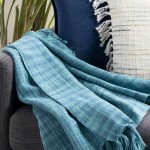 Surya Tori Deep Teal Throw 49"W X 59"L