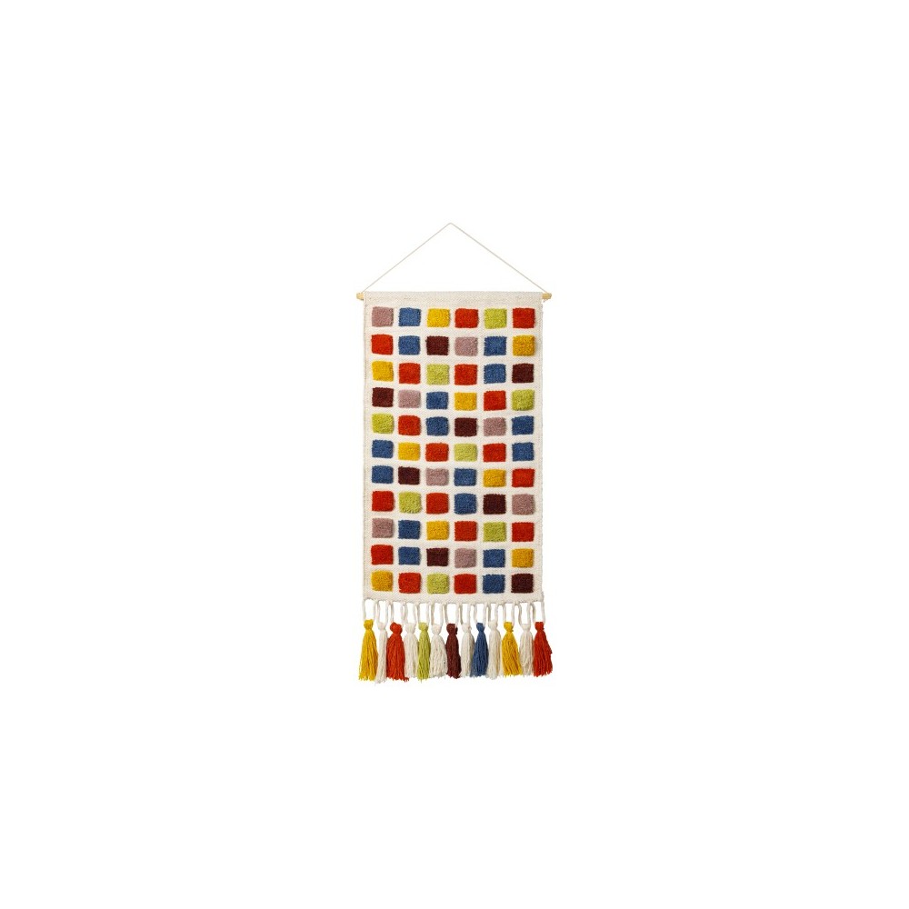 Surya Colorful Grid Wall Hanging 40"H X 20"W