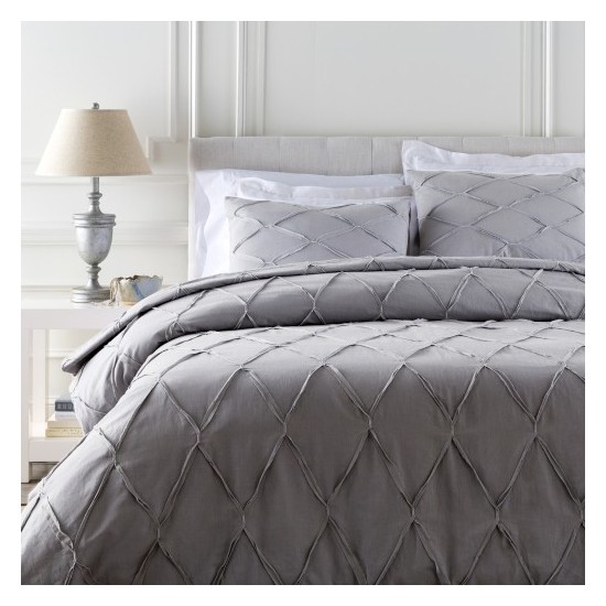 Surya Aiken Slate Full/Queen Duvet 88"W X 92"L