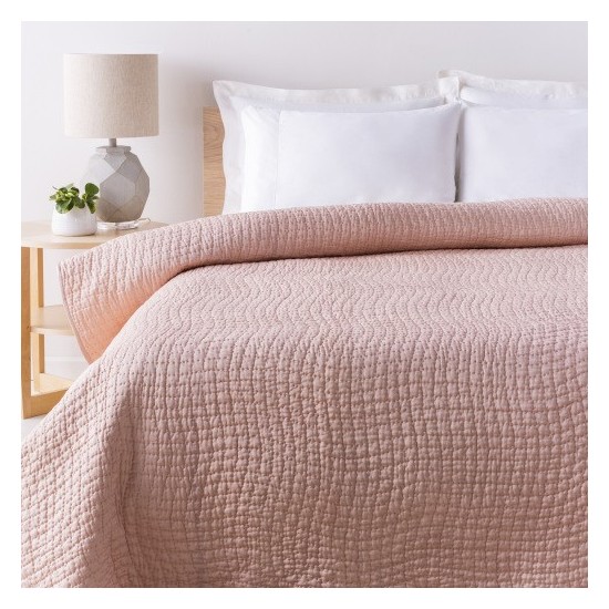 Surya Albany Dusty Pink King/Ca King Quilt 108"W X 92"L