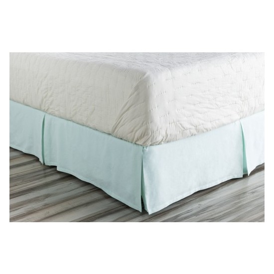 Surya Anniston Pale Blue Ca King Bed Skirt 72"W X 84"L X 15"Dl