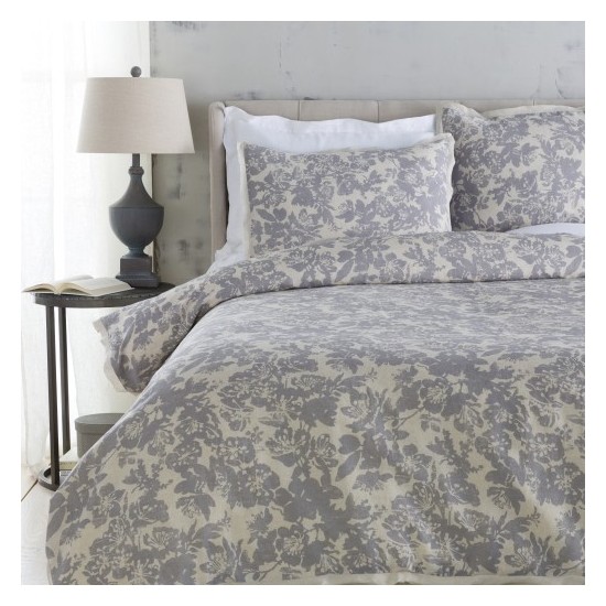 Surya Clara Gray Twin Duvet 68"W X 86"L