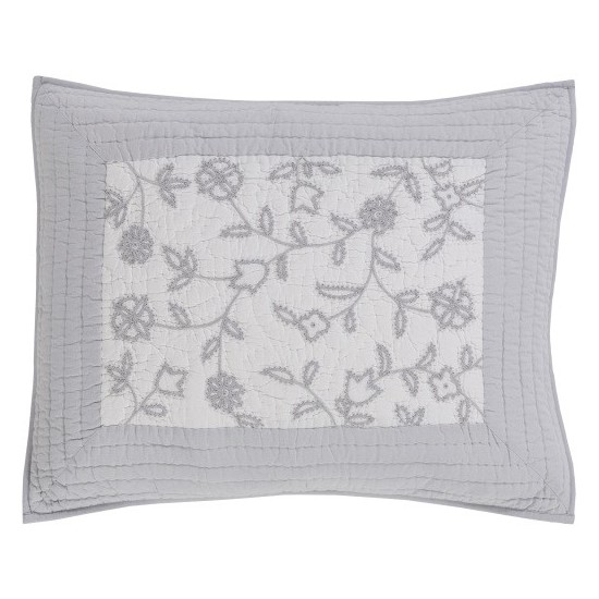 Surya Delaney Light Gray Standard Sham 20"H X 26"W