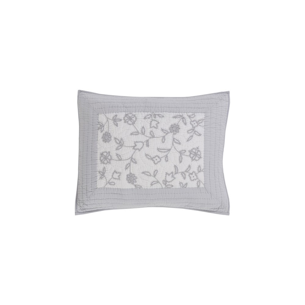 Surya Delaney Light Gray Standard Sham 20"H X 26"W Surya Delaney Light Gray Standard Sham 20"H X 26"W