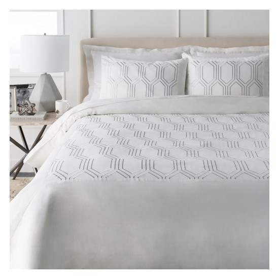 Surya Empire White Euro Sham 26"H X 26"W