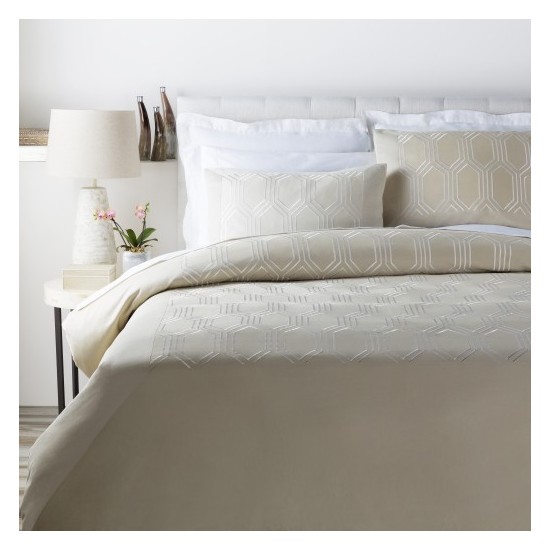 Surya Empire Taupe Twin Duvet 68"W X 86"L