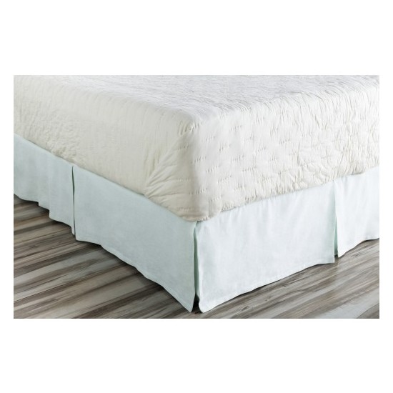 Surya Evelyn Pale Blue Ca King Bed Skirt 72"W X 84"L X 15"Dl