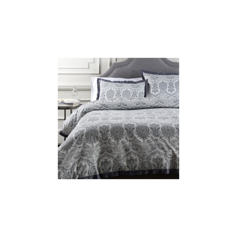 Surya Griffin Charcoal Twin Duvet 68"W X 86"L