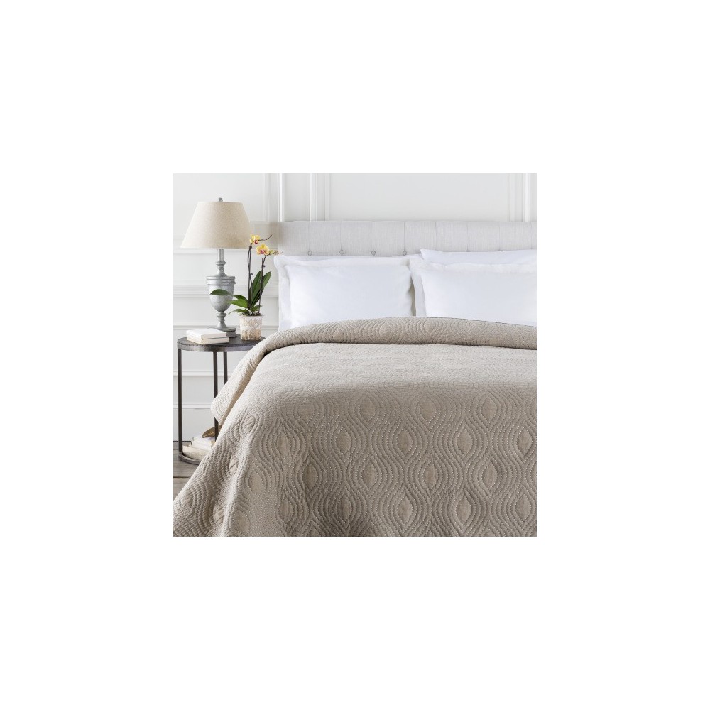 Surya Nile Taupe Twin Quilt 68"W X 86"L Surya Nile Taupe Twin Quilt 68"W X 86"L