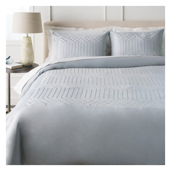 Surya Plaza Slate Twin Duvet 68"W X 86"L