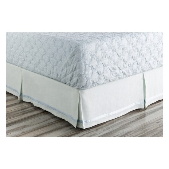 Surya Versaille Pale Blue Twin Bed Skirt 39"W X 76"L X 15"Dl