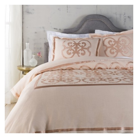 Surya Versaille Pale Pink Ca King Bed Skirt 72"W X 84"L X 15"Dl
