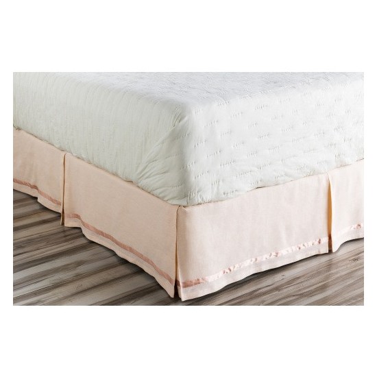 Surya Versaille Pale Pink King Bed Skirt 78"W X 80"L X 15"Dl