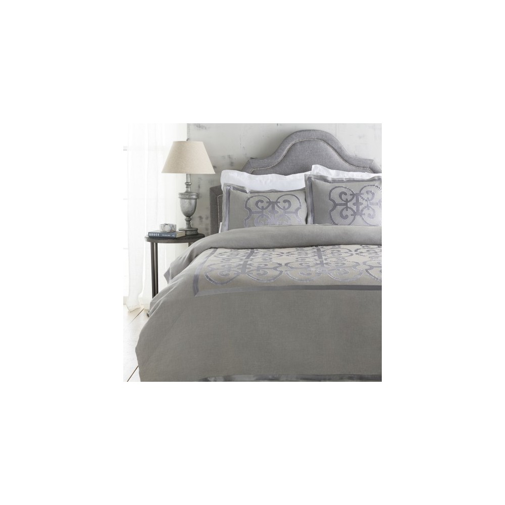 Surya Versaille Gray Twin Duvet 68"W X 86"L