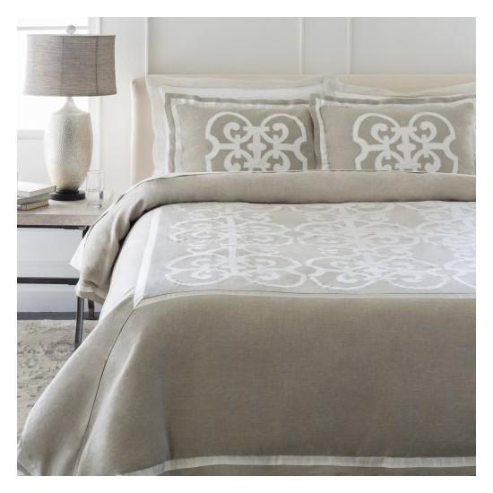 Surya Versaille Taupe Twin Duvet 68"W X 86"L