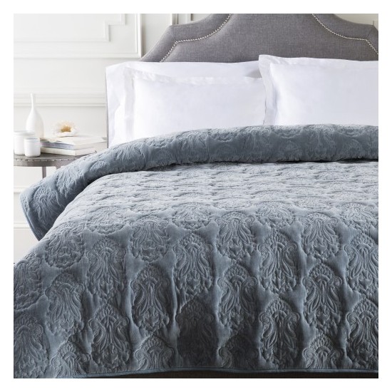 Surya Vienna Gray Full/Queen Quilt 88"W X 92"L