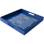 Surya Amitola Dark Blue Decorative Tray 2"H X 16"W X 16"D