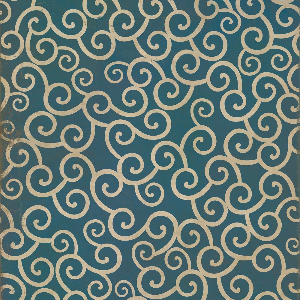 Pattern 04 Tsunami 120x120 Vintage Vinyl Floorcloth