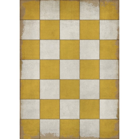 Pattern 07 Check Yourself 48x67 Vintage Vinyl Floorcloth