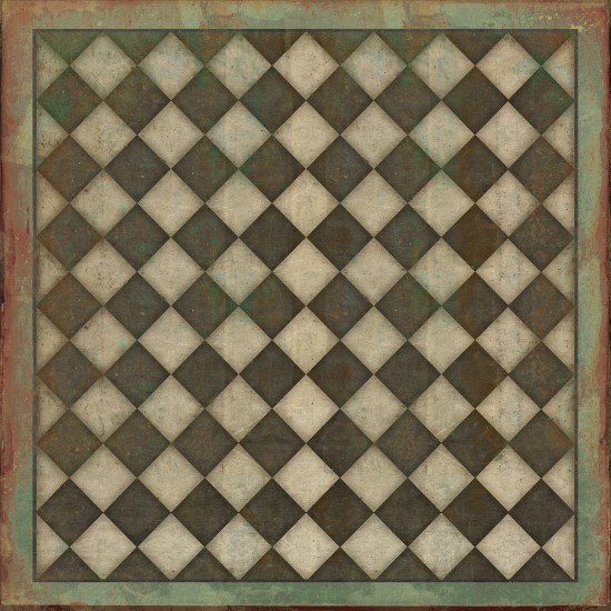 Pattern 09 Checkmate 60x60 Vintage Vinyl Floorcloth