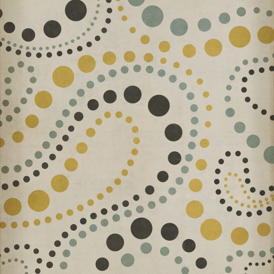 Pattern 12 the Shape of Things to Come 60x60 Vintage Vinyl Floorcloth