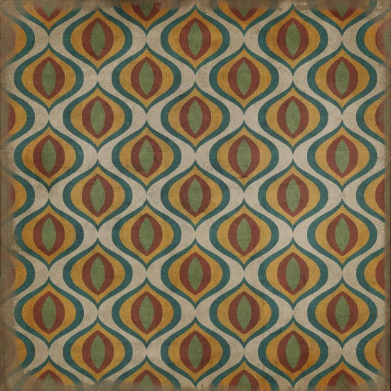 Pattern 15 Svengali 36x36 Vintage Vinyl Floorcloth