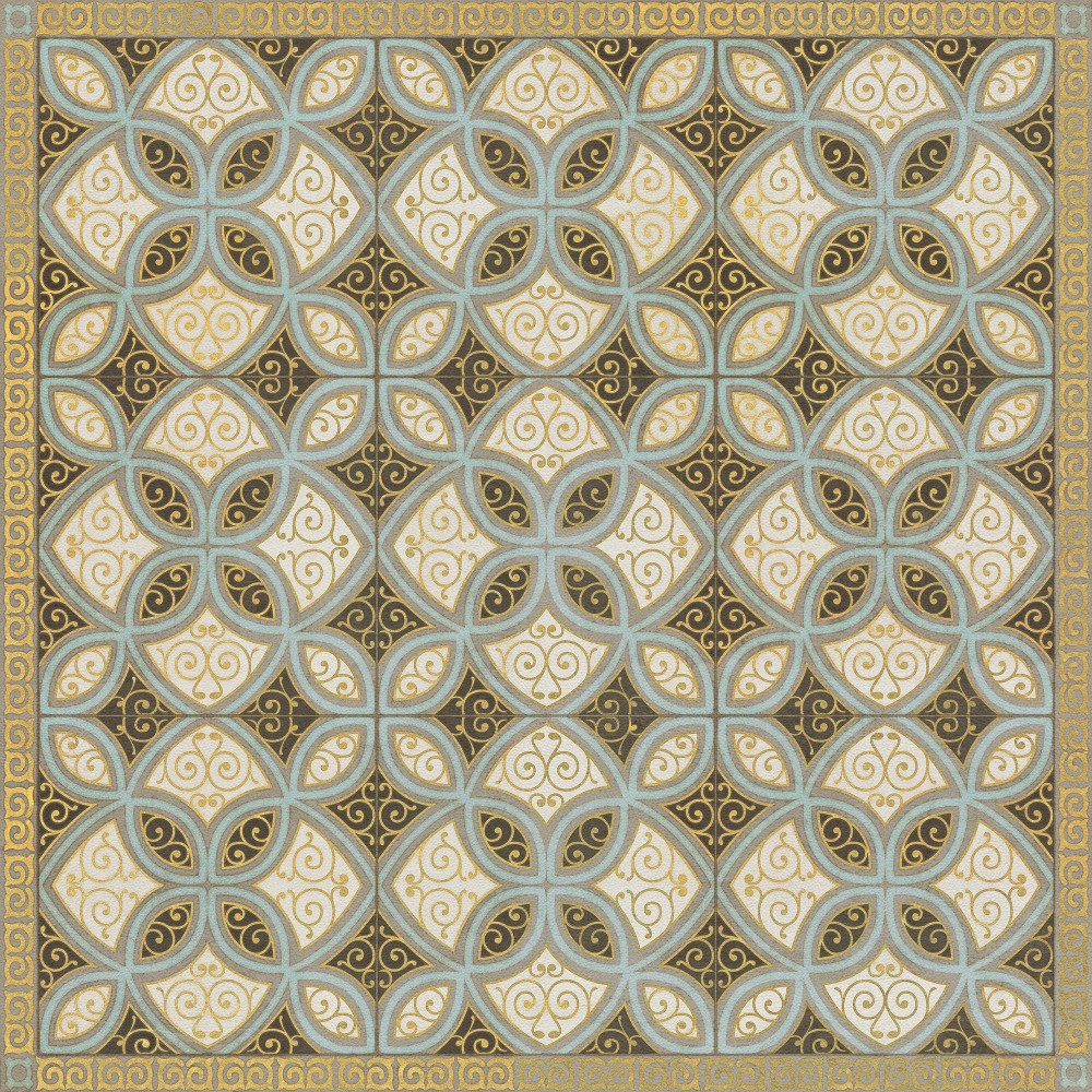 Pattern 25 Gustav 36x36 Vintage Vinyl Floorcloth