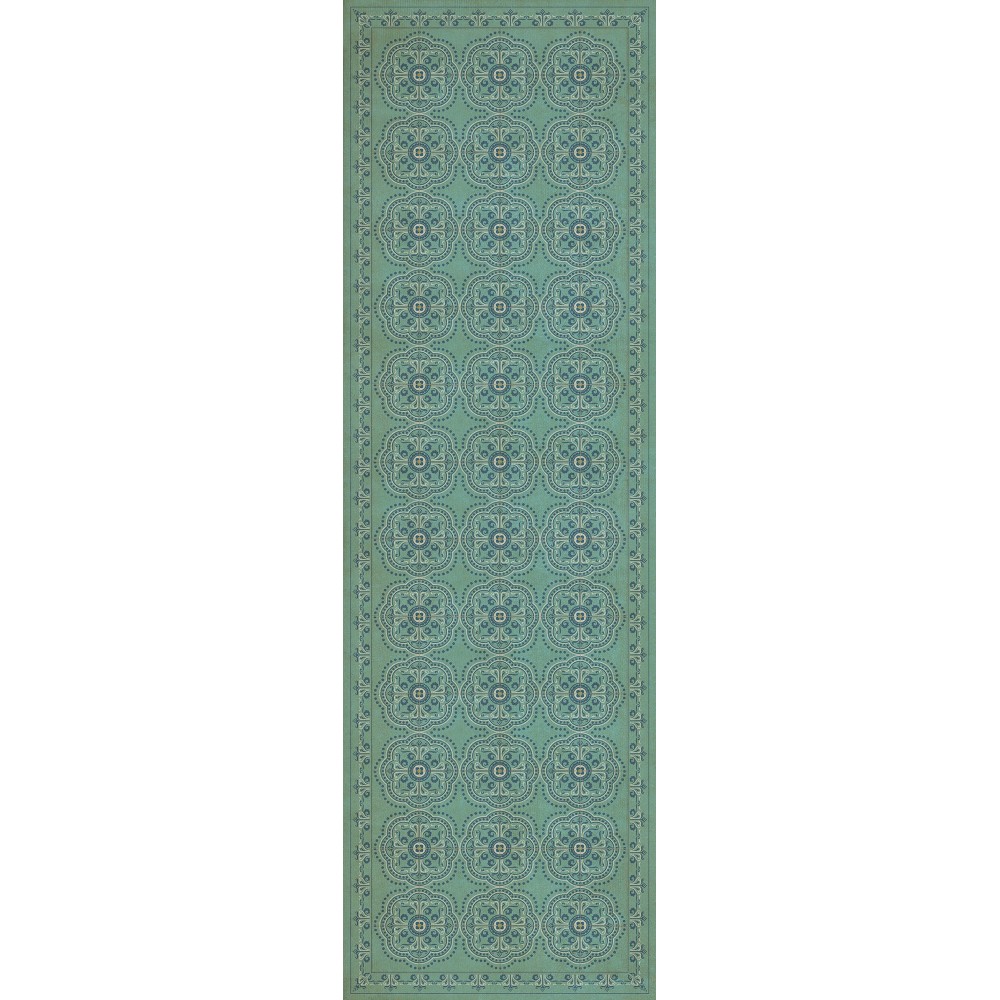 Pattern 28 A Tranquil Heart 36x115 Vintage Vinyl Floorcloth
