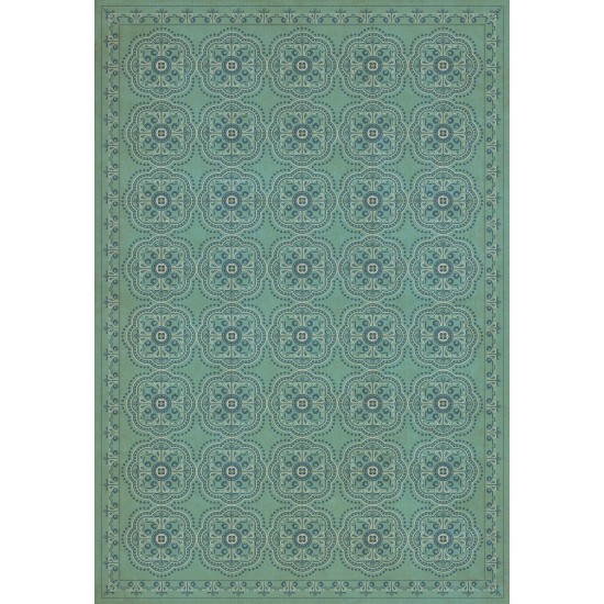 Pattern 28 A Tranquil Heart 70x102 Vintage Vinyl Floorcloth