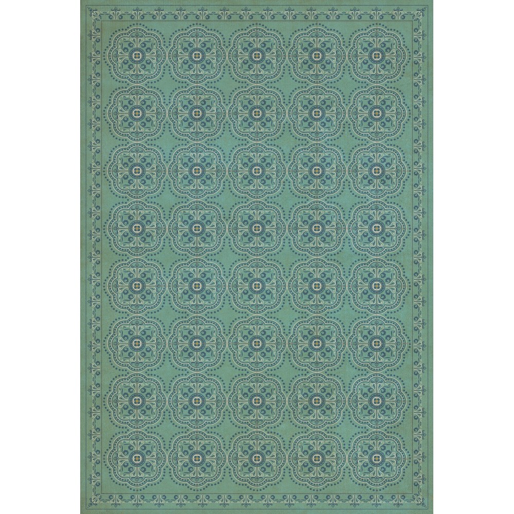 Pattern 28 A Tranquil Heart 70x102 Vintage Vinyl Floorcloth