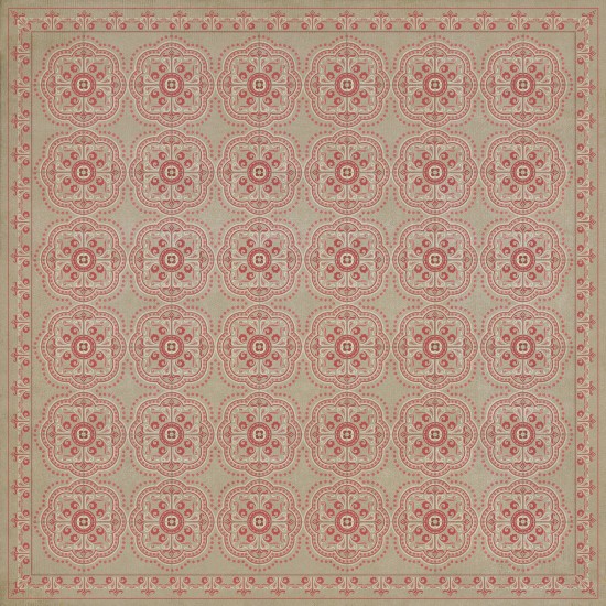 Pattern 28 Dollhouse 60x60 Vintage Vinyl Floorcloth