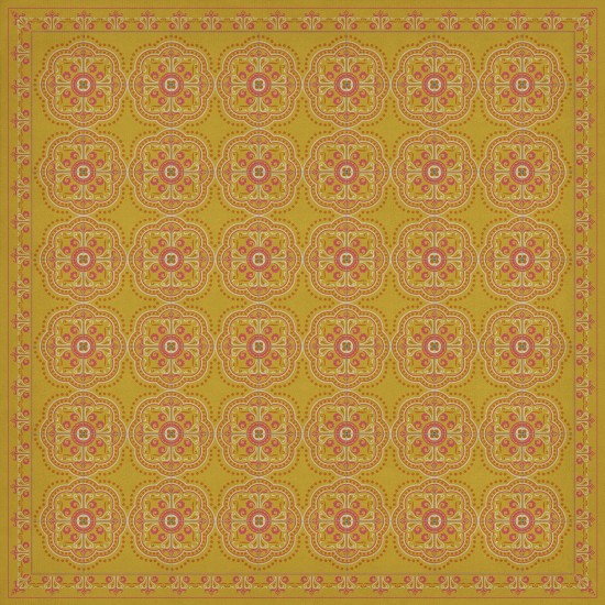 Pattern 28 Good Morning Sunshine 60x60 Vintage Vinyl Floorcloth