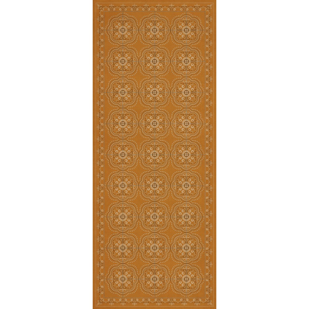 Pattern 28 Orange Bandana 36x90 Vintage Vinyl Floorcloth