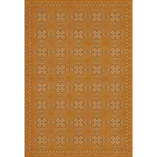 Pattern 28 Orange Bandana 70x102 Vintage Vinyl Floorcloth