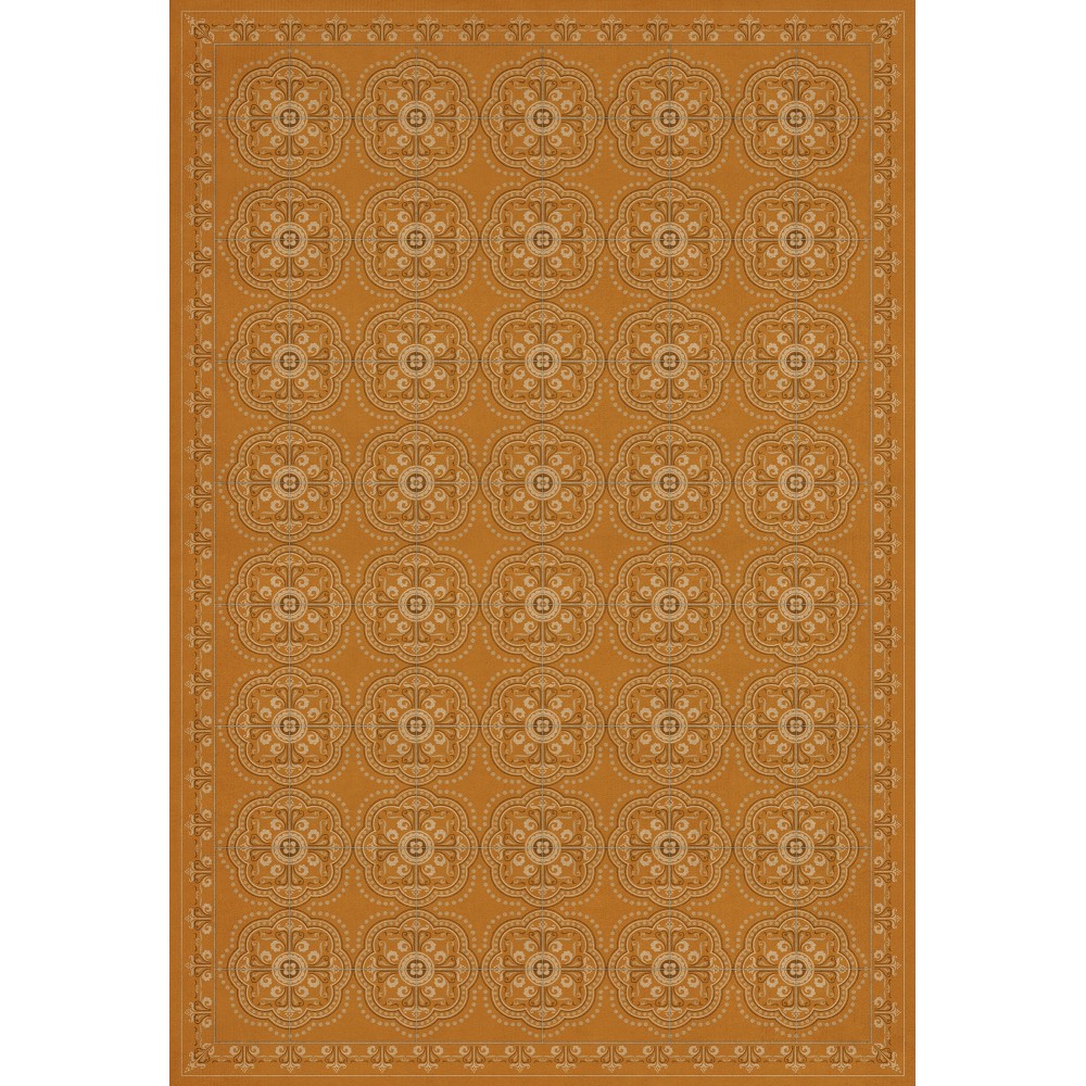 Pattern 28 Orange Bandana 70x102 Vintage Vinyl Floorcloth