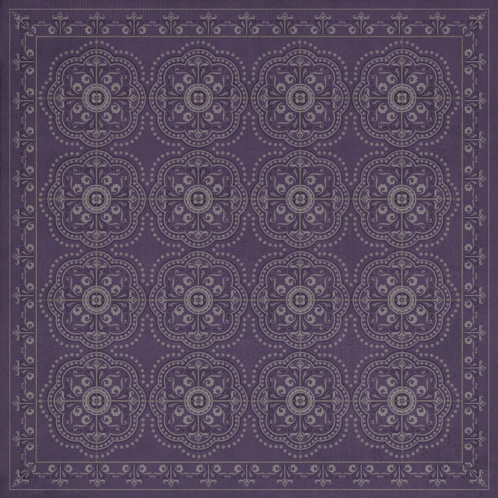 Pattern 28 Purple Bandana 48x48 Vintage Vinyl Floorcloth