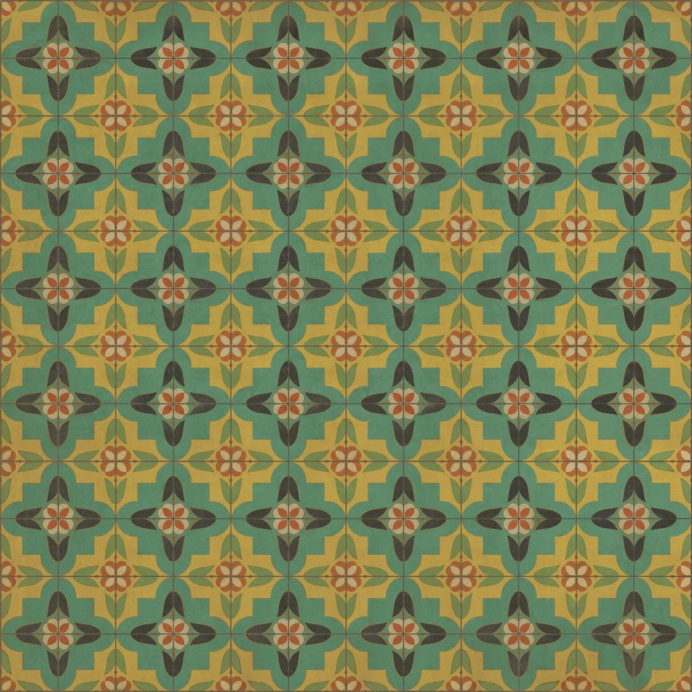 Pattern 33 Ballyhoo 120x120 Vintage Vinyl Floorcloth