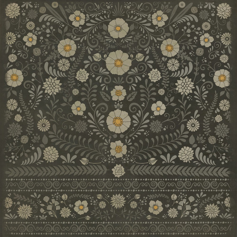 Pattern 36 Je Regrete Rien 72x72 Vintage Vinyl Floorcloth