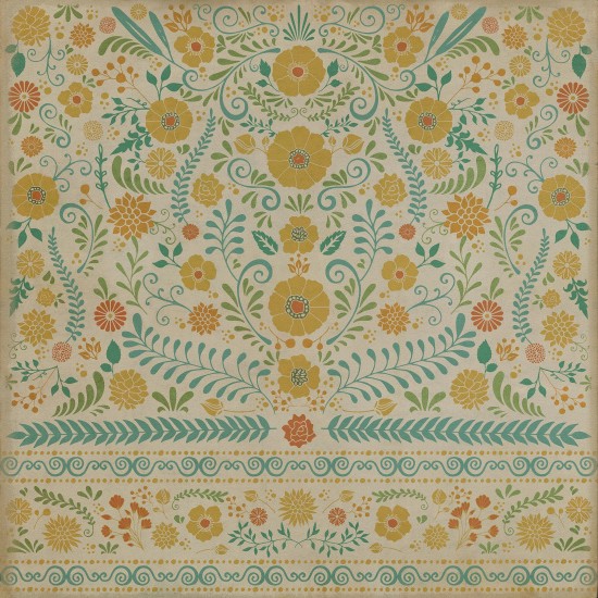 Pattern 36 Small Mercies 48x48 Vintage Vinyl Floorcloth