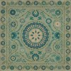 Pattern 38 Boho Blue 48x48 Vintage Vinyl Floorcloth
