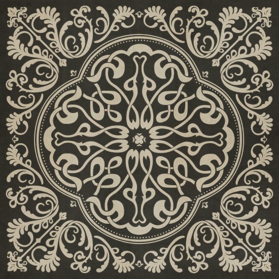 Pattern 39 Blackjack 48x48 Vintage Vinyl Floorcloth