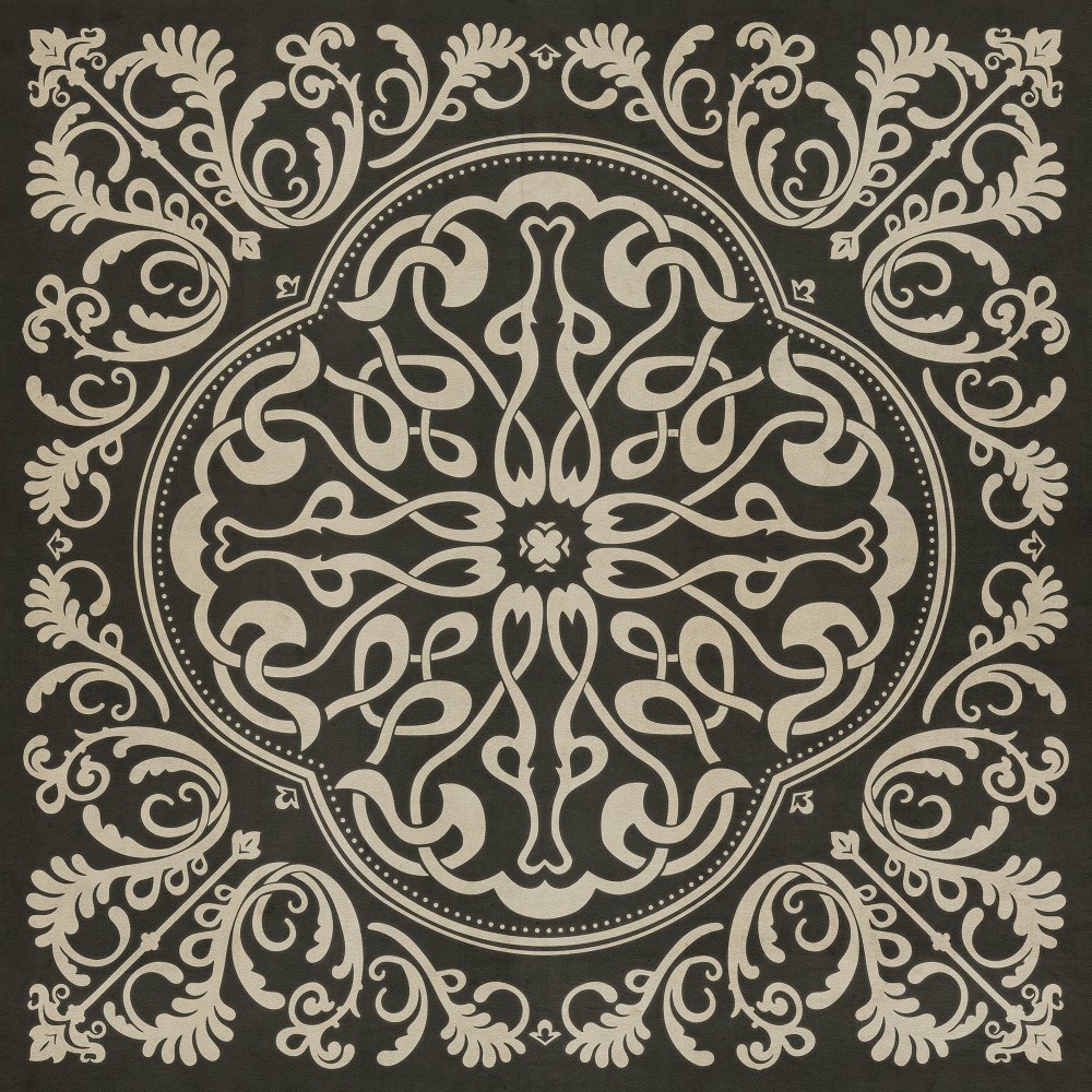 Pattern 39 Blackjack 48x48 Vintage Vinyl Floorcloth