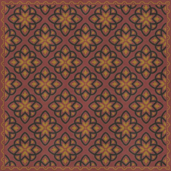 Pattern 45 Rubellus 36x36 Vintage Vinyl Floorcloth