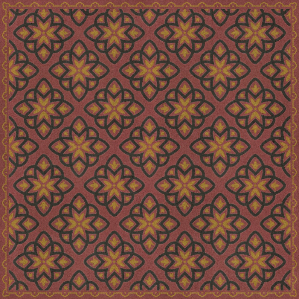 Pattern 45 Rubellus 36x36 Vintage Vinyl Floorcloth