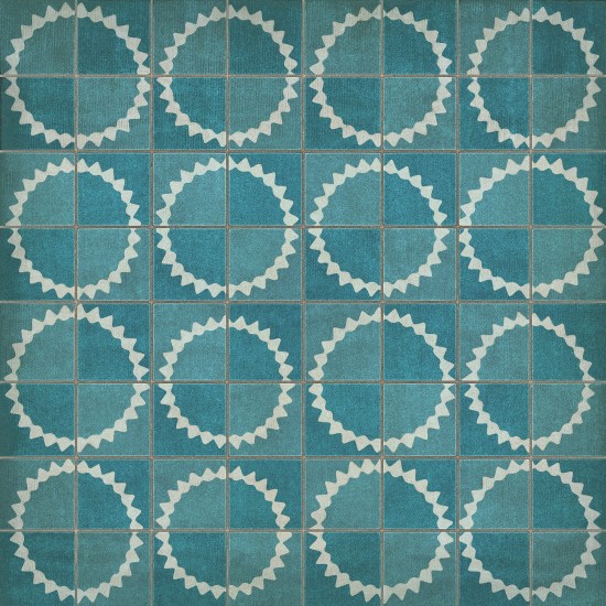 Pattern 46 Stellar 48x48 Vintage Vinyl Floorcloth