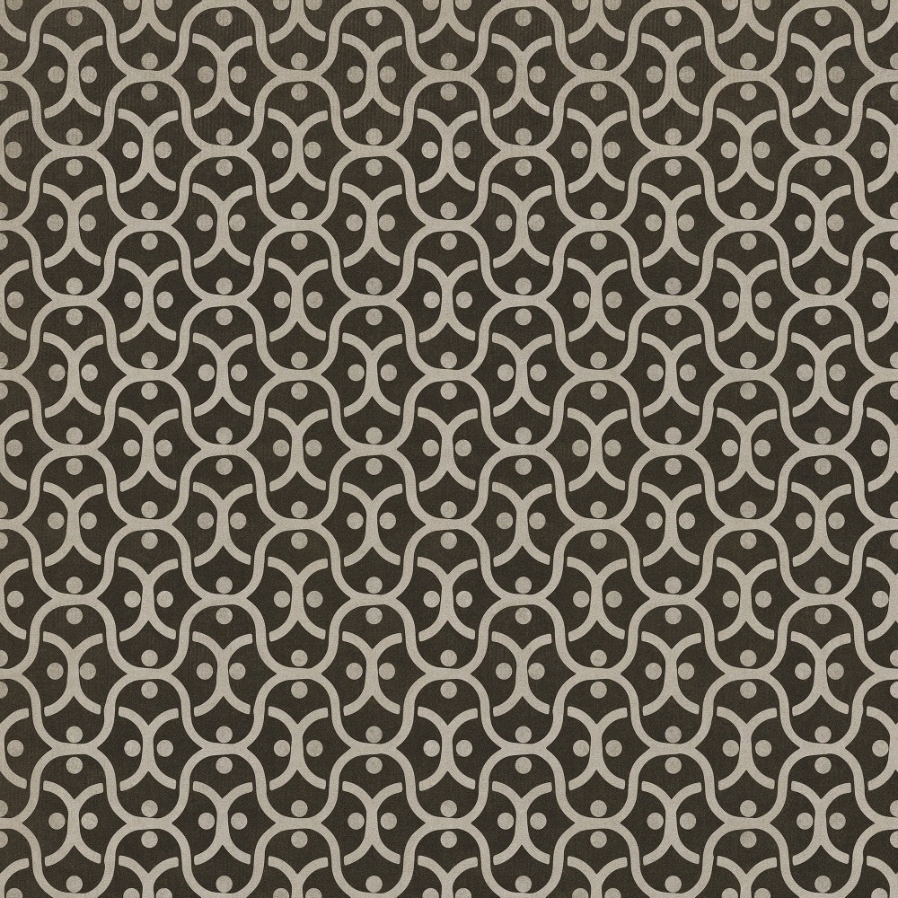 Pattern 47 Black Russian 48x48 Vintage Vinyl Floorcloth