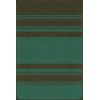 Pattern 50 Organic Stripes Black and Teal 20x30 Vintage Vinyl Floorcloth