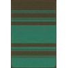 Pattern 50 Organic Stripes Black and Teal 24x36 Vintage Vinyl Floorcloth