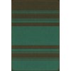 Pattern 50 Organic Stripes Black and Teal 52x76 Vintage Vinyl Floorcloth