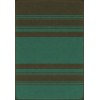 Pattern 50 Organic Stripes Black and Teal 70x102 Vintage Vinyl Floorcloth